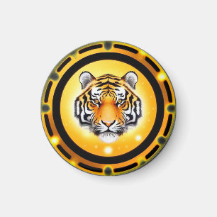 Imán Ilustración abstracta y audaz de tigre