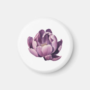 Imán Ilustracion acuarela de tulipán morado