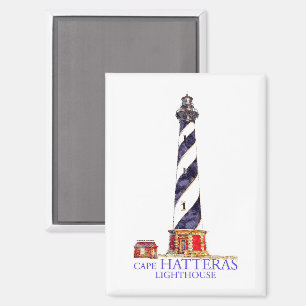 Imán Ilustracion acuático Faro de Cape Hatteras