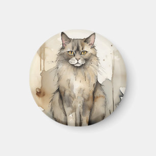 Imán Ilustracion acuático Maine Coon