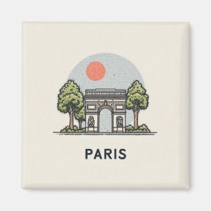 Imán Ilustración adorable de París