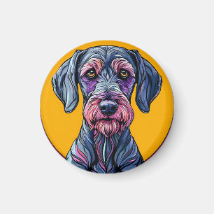 Imán Ilustración Artística Colorida de un Perro Contra