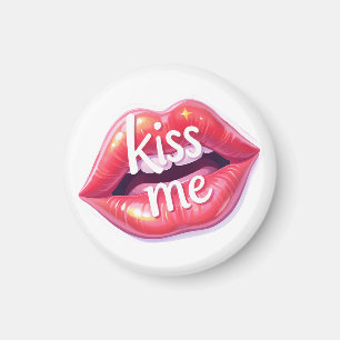 Imán Ilustración artística de labios rojos brillantes '