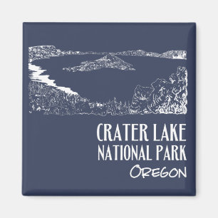 Imán Ilustración artística del Parque Nacional Lago del