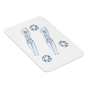 Imán Ilustracion azul para nadadores de Snicro artístic