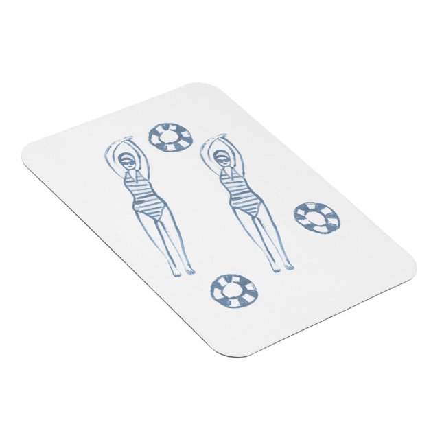 Imán Ilustracion azul para nadadores de Snicro artístic (Lado Derecho)