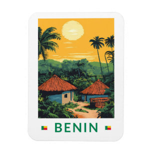 Imán Ilustracion Benín Sunset Viaje de arte