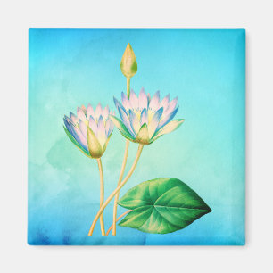 Imán Ilustracion Botánico Egipcio Lotus Vintage