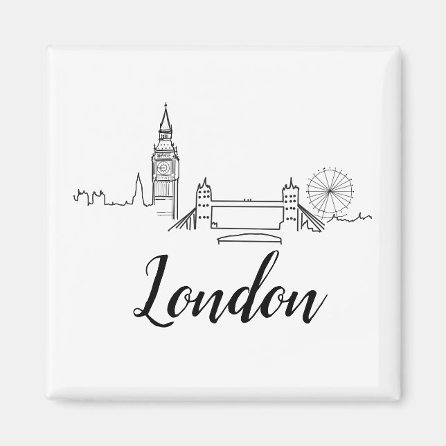 Imán Ilustracion británico de Londres (Frente)