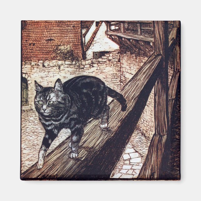 Imán Ilustracion Castle Cat Rackham (Frente)