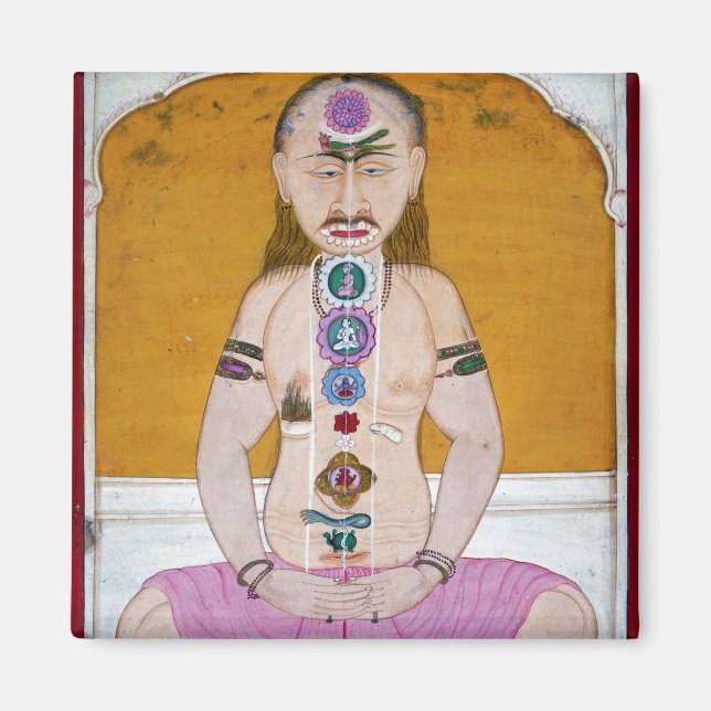 Imán Ilustracion Chakra Yoga para la Meditación (Frente)