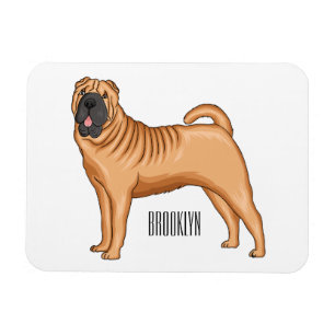 Imán Ilustracion chino de personalizado de perro Shar-P