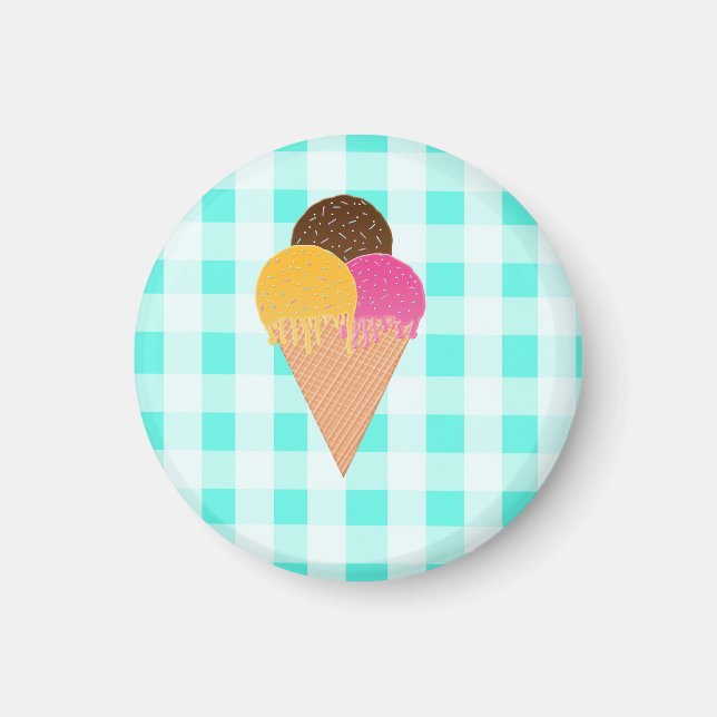 Imán Ilustración Colorida de Helado (Frente)