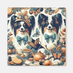 Imán Ilustracion Cute Papillon Dog