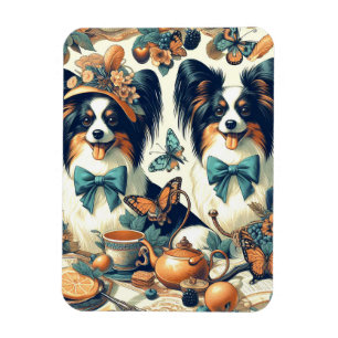 Imán Ilustracion Cute Papillon Dog