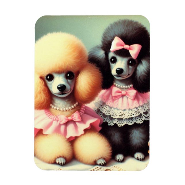 Imán Ilustracion Cute Poodle (Vertical)