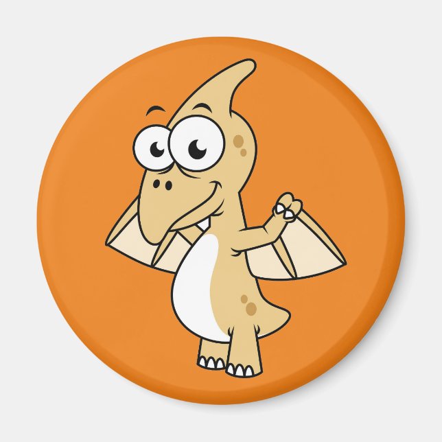 Imán Ilustracion Cuto De Un Pterodáctilo. 2 (Frente)