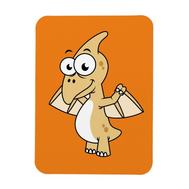 Imán Ilustracion Cuto De Un Pterodáctilo. 2 (Vertical)