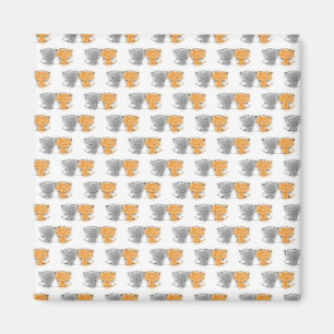 Imán Ilustración de adorables gatitos esponjosos Arte d