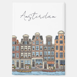 Imán Ilustración de Ámsterdam Países Bajos