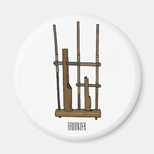 Imán Ilustracion de Angklung personalizado