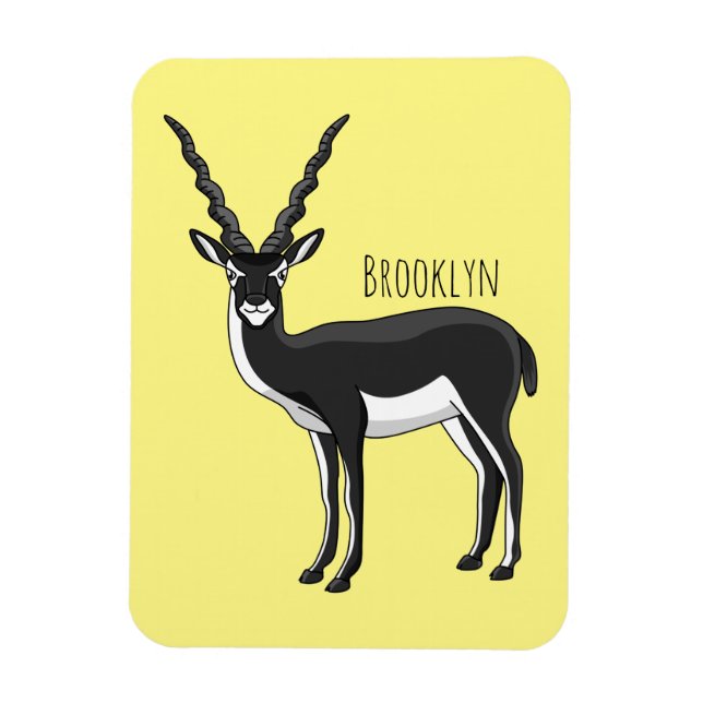 Imán Ilustracion de antílope negro (Vertical)