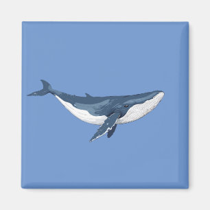 Imán Ilustracion de arte de vectores de ballena azul ne