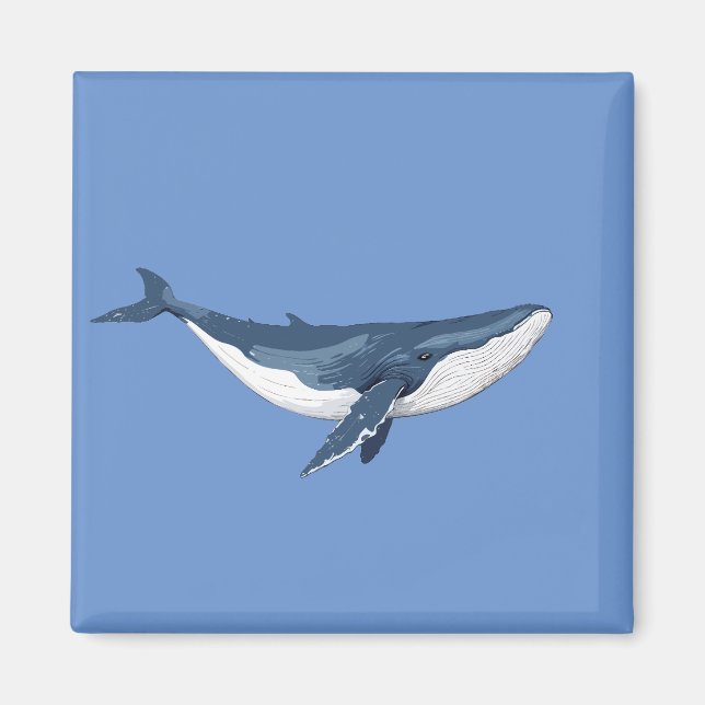 Imán Ilustracion de arte de vectores de ballena azul ne (Frente)