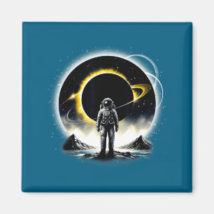 Imán Ilustración de astronauta espacio eclipse planeta 