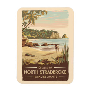 Imán Ilustracion de Australia en la isla Stradbreak Nor