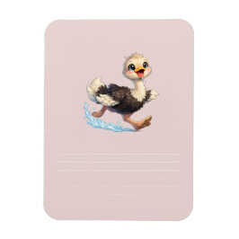 Imán Ilustración de Aventura Feliz de Avestruz Adorable