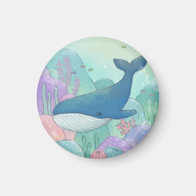 Imán Ilustracion de ballenas (Frente)