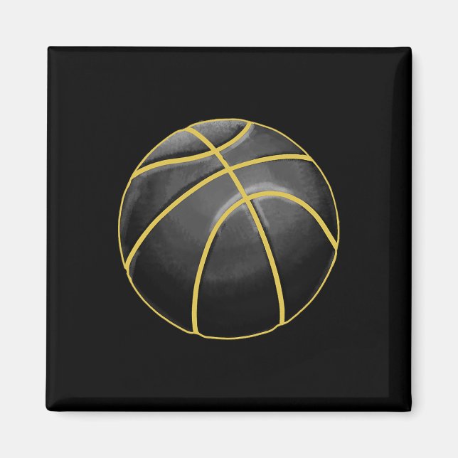 Imán Ilustracion de baloncesto Black Gold Ball Design S (Frente)