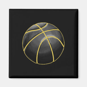 Imán Ilustracion de baloncesto Black Gold Ball Design S