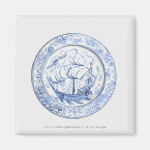 Imán Ilustracion de barco en placa Iznik del siglo XVI