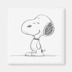 Imán Ilustración de boceto minimalista de perro Beagle
