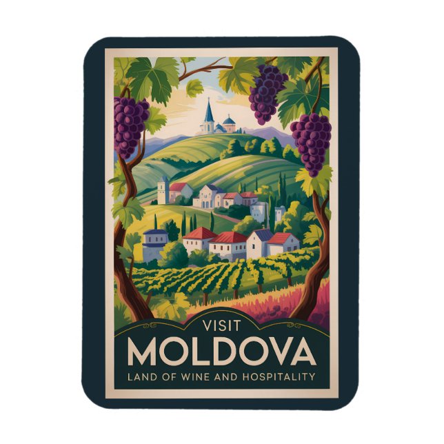 Imán Ilustración de bodega de Moldavia Arte de viaje vi (Vertical)