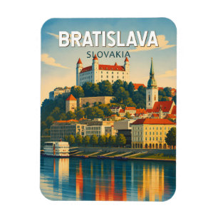 Imán Ilustración de Bratislava Eslovaquia Arte de Viaje