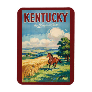 Imán Ilustración de caballos de Kentucky Arte de viaje