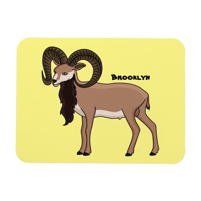 Imán Ilustracion de cabra de Mouflon (Horizontal)
