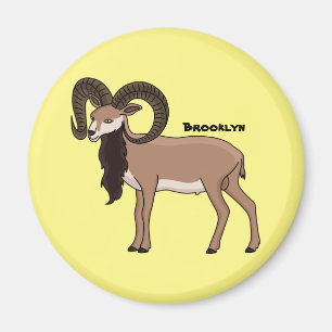 Imán Ilustracion de cabra de Mouflon