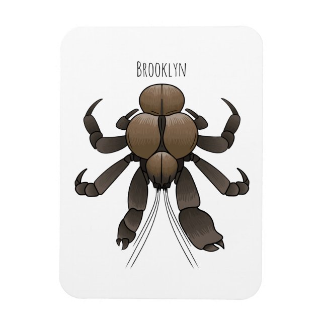 Imán Ilustracion de cangrejo de coco personalizado (Vertical)