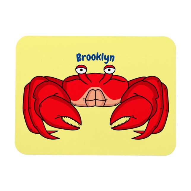 Imán Ilustracion de cangrejo rojo (Horizontal)