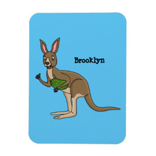 Imán Ilustracion de canguro australiano bastante feliz