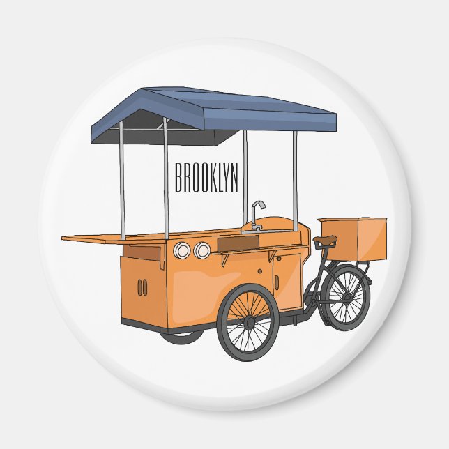 Imán Ilustracion de carrito de comida para bicicletas p (Frente)