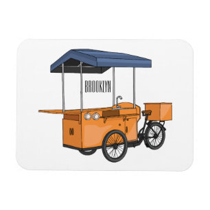Imán Ilustracion de carrito de comida para bicicletas p