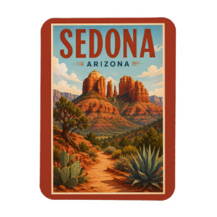 Imán Ilustración de Cathedral Rock Sedona Arizona Viaje