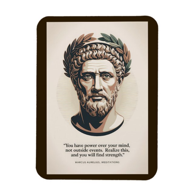 Imán Ilustración de citas de Marco Aurelio Meditaciones (Vertical)