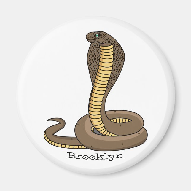 Imán Ilustracion de cobra marrón (Frente)
