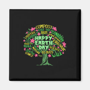 Imán Ilustracion de dibujo del árbol Happy Earth Day